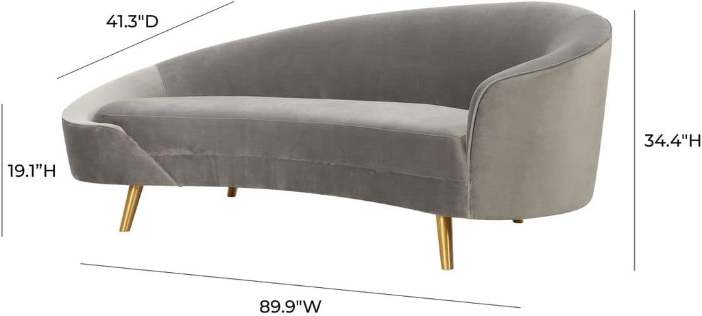 Gray Velvet Upholstered Sofa B3620