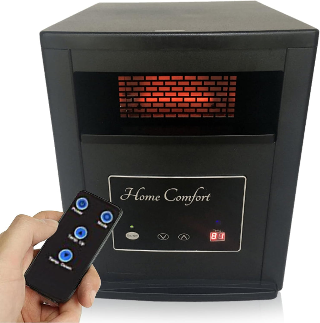 Black 1500W Infrared Heater with Thermostat and Remote Control Y35796