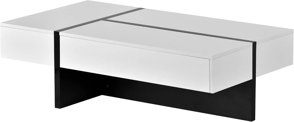 White and Black Rectangle Coffee Table U9073