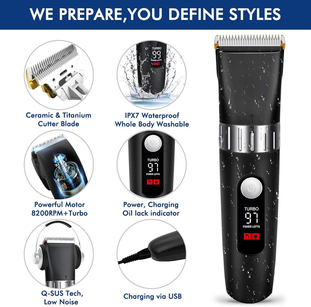Cordless Hair Clippers with LED Display M413