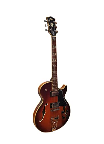 Tobacco Sunburst Jazz Solid Hollow-Body Electric Guitar G348