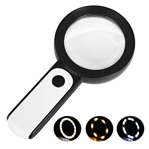 30X Handheld Magnifying Glass with 12 LED Light F1281