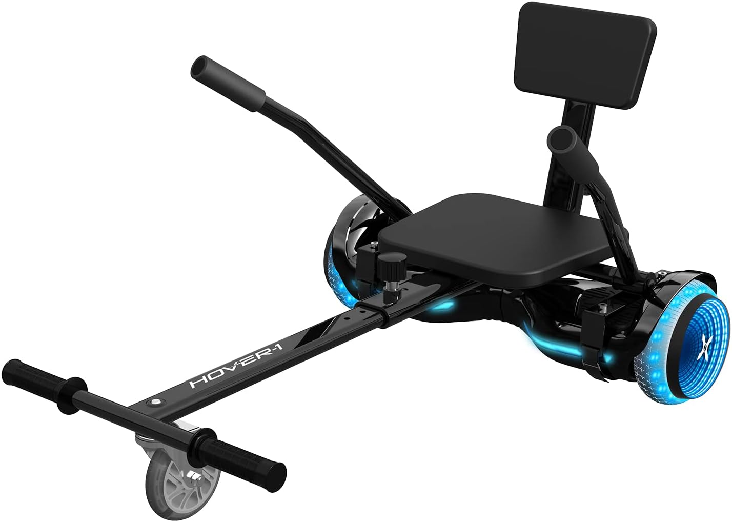 Black Hoverboard with Seat Attachment, 7 MPH, 6 Mile Range, 400W Motor, 220lbs Max Weight N53330