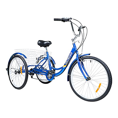 7-Speed Adult Tricycle with Large Basket 24/26 Inch S5612