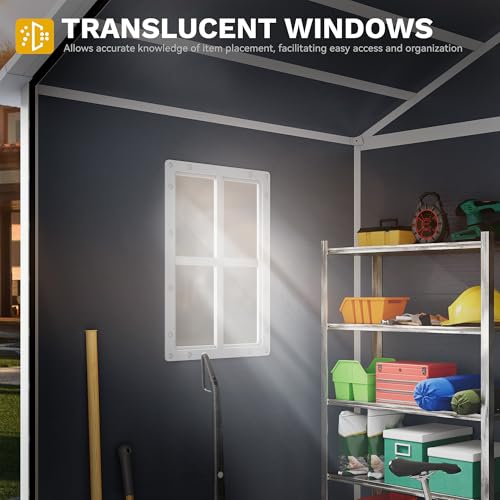 Gray Resin Storage Shed with Lockable Door T7408