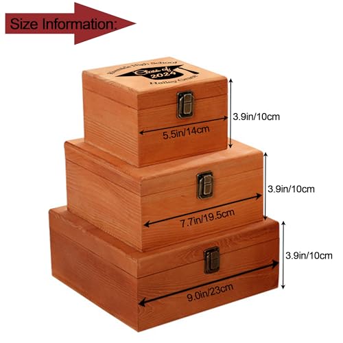 Custom Graduation Wooden Box with Name & Grad Year C50400