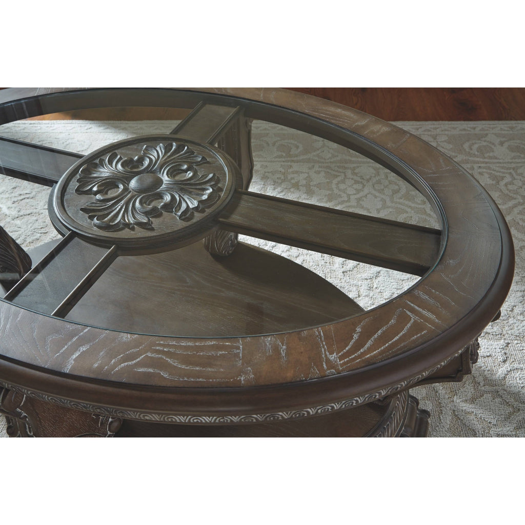Brown Oval Cocktail Table D247915