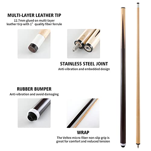 36inch 58inch Hardwood Billiard Cue Sticks Set of 2 I155