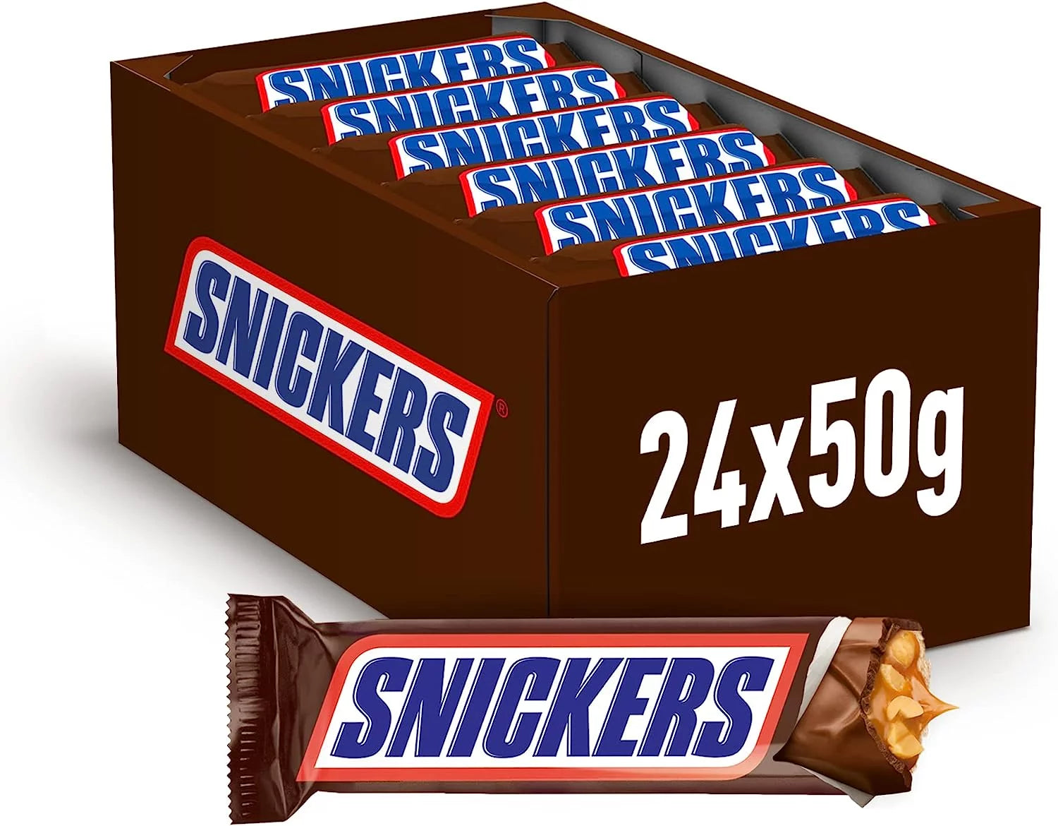 24 bars x 50g Chocolate Covered Caramel Peanuts Candy Bar X85024