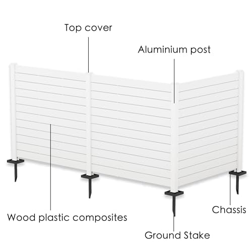 50"W x 47"H Outdoor Privacy Screens Fence Kit (2 White Panels) V56779