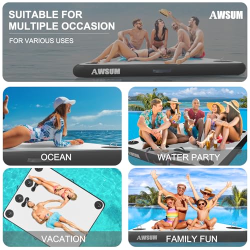 Inflatable Floating Dock Platform with None-Slip Surface E377