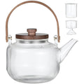 34oz Borosilicate Glass Stovetop Teapot with Removable Infusers and Wooden Lid U76313