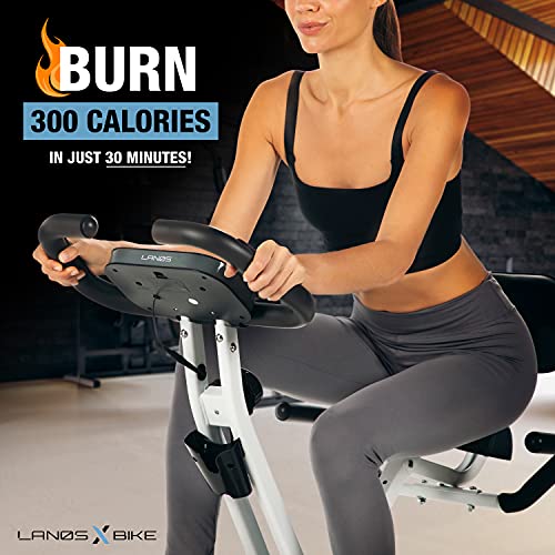 2 In 1 Recumbent Exercise Bike and Upright Indoor Cycling Bike with 10 Level Magnetic Resistance O337
