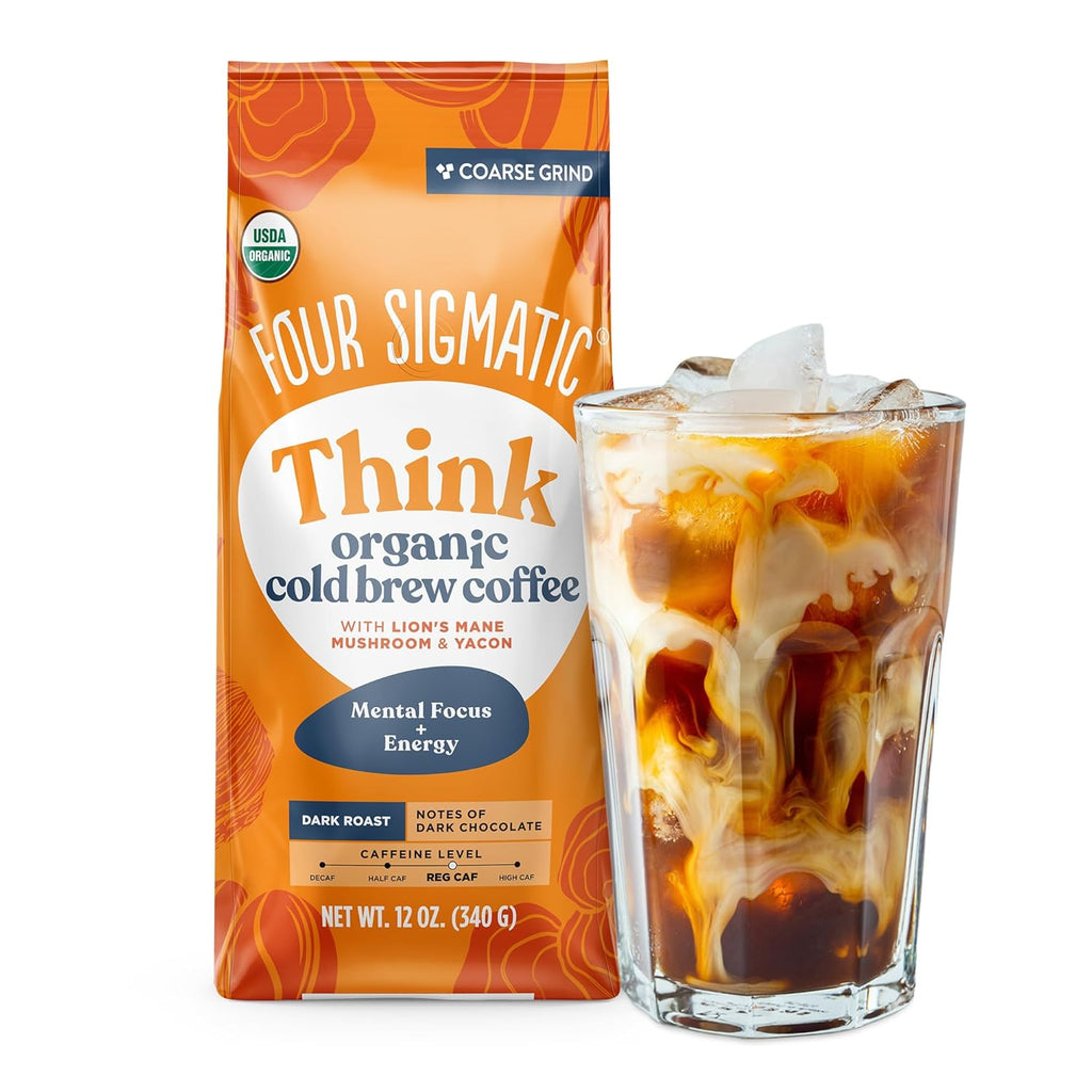 Organic Cold Brew Coffee Grounds Dark Roast Coarse Grounds 12 oz Bag I4450