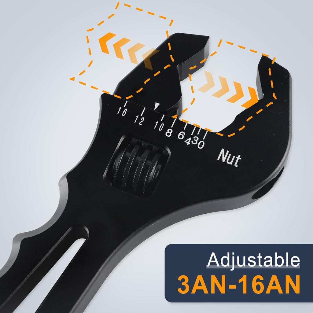 Black Aluminum Adjustable Wrench T67407