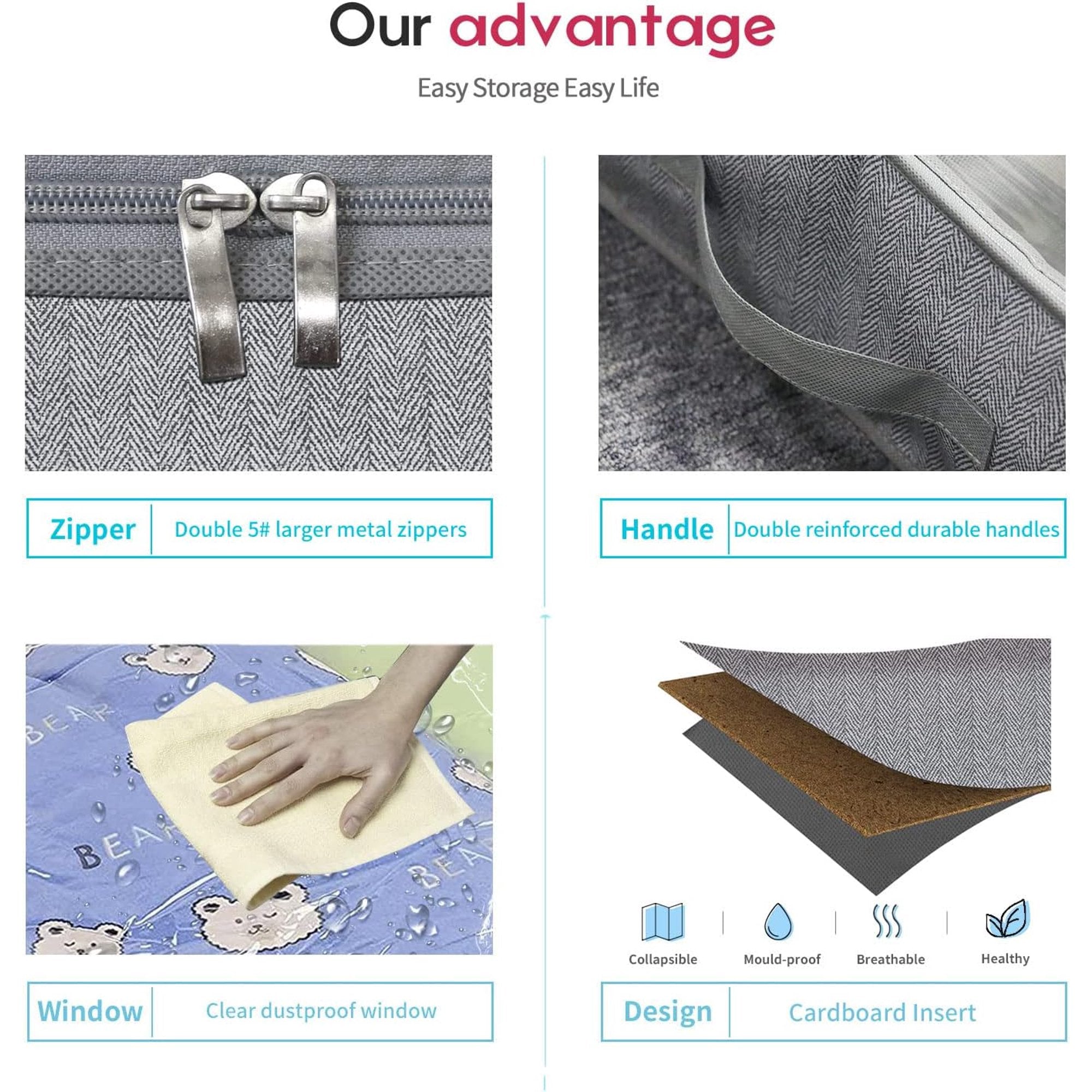 Breathable Zippered Storage Bag with Clear Window L744