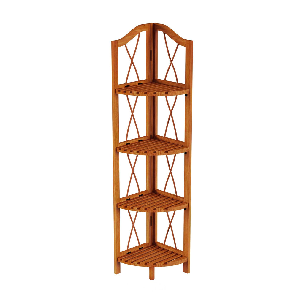 4-Tier Folding Corner Bookcase V6548