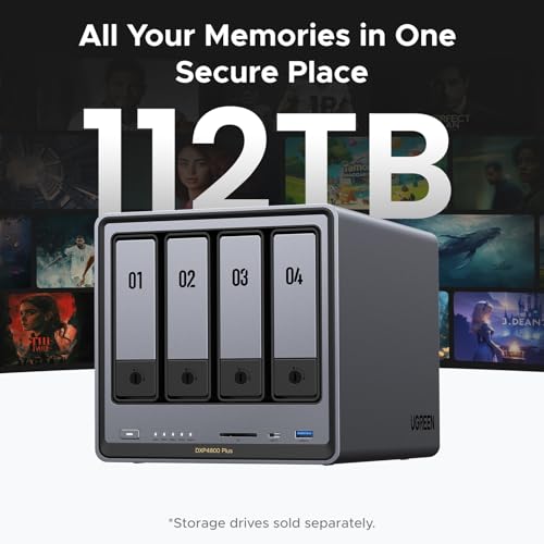4-Bay Desktop NAS with Intel Pentium Gold 8505 CPU, 8GB DDR5 RAM, 128G SSD, 10GbE, 2.5GbE, M.2 NVMe Slots, 4K HDMI Z6792