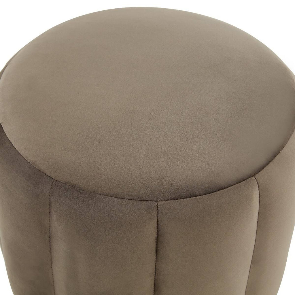 Purple Round Velvet Ottoman with Gold Base E5490