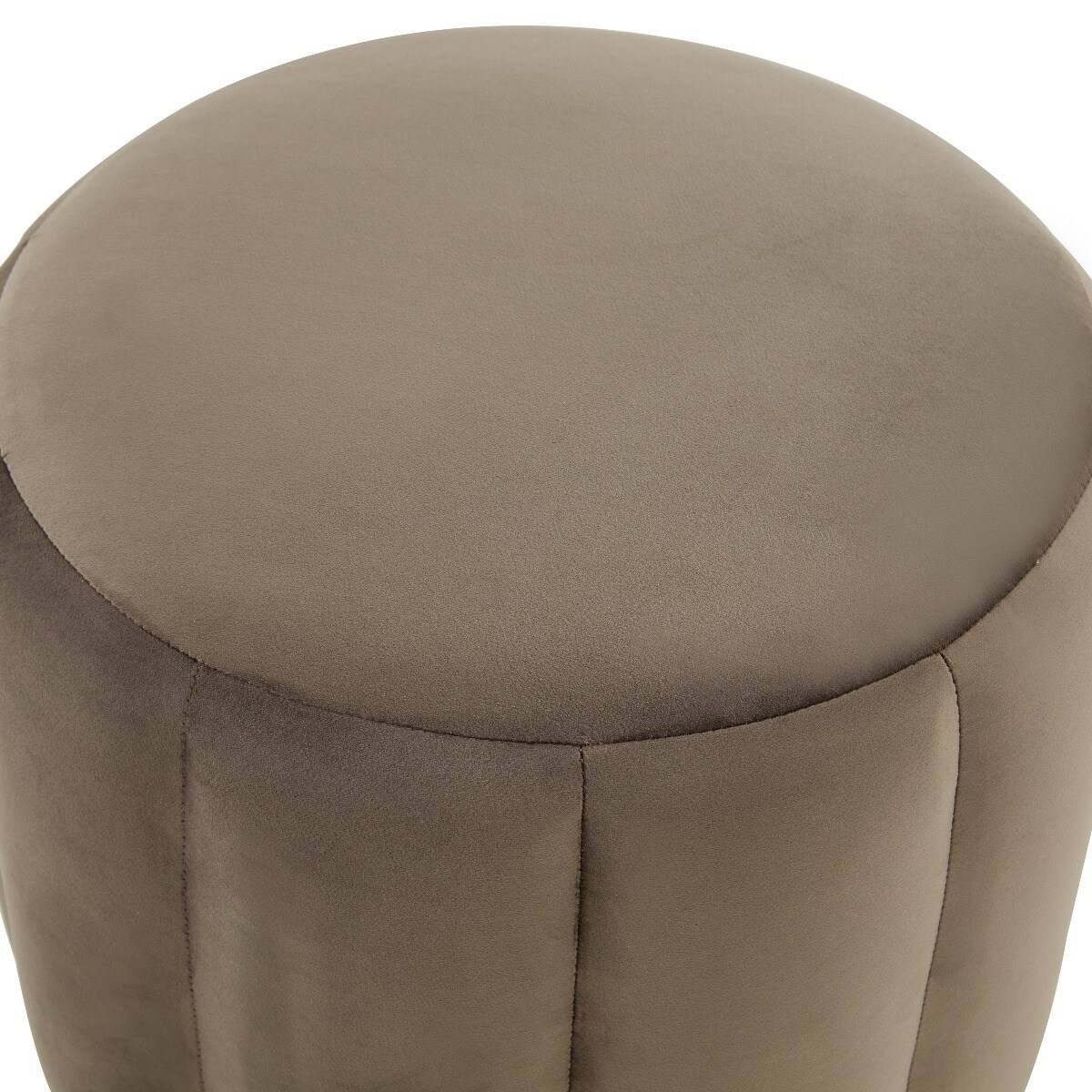 Purple Round Velvet Ottoman with Gold Base E5490