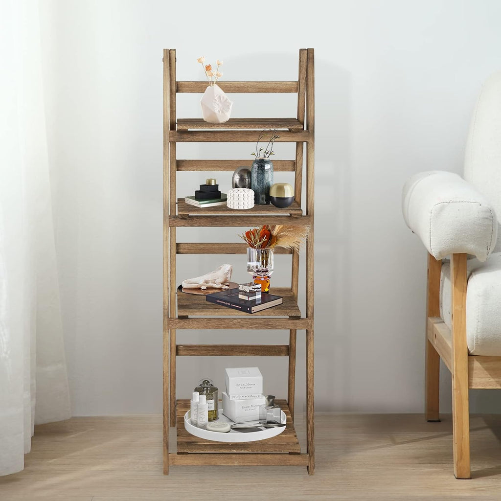 Light Brown 4 Tier Ladder Shelf Q905961