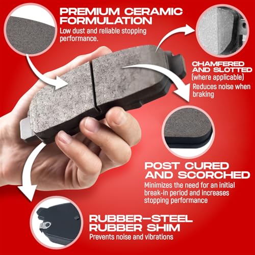 Front Rear Ceramic Brake Pads and Rotors Kit X662876