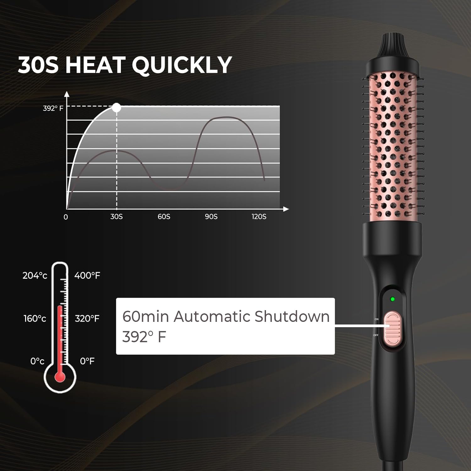 1.25 inch Ceramic Tourmaline Heated Round Brush T85176