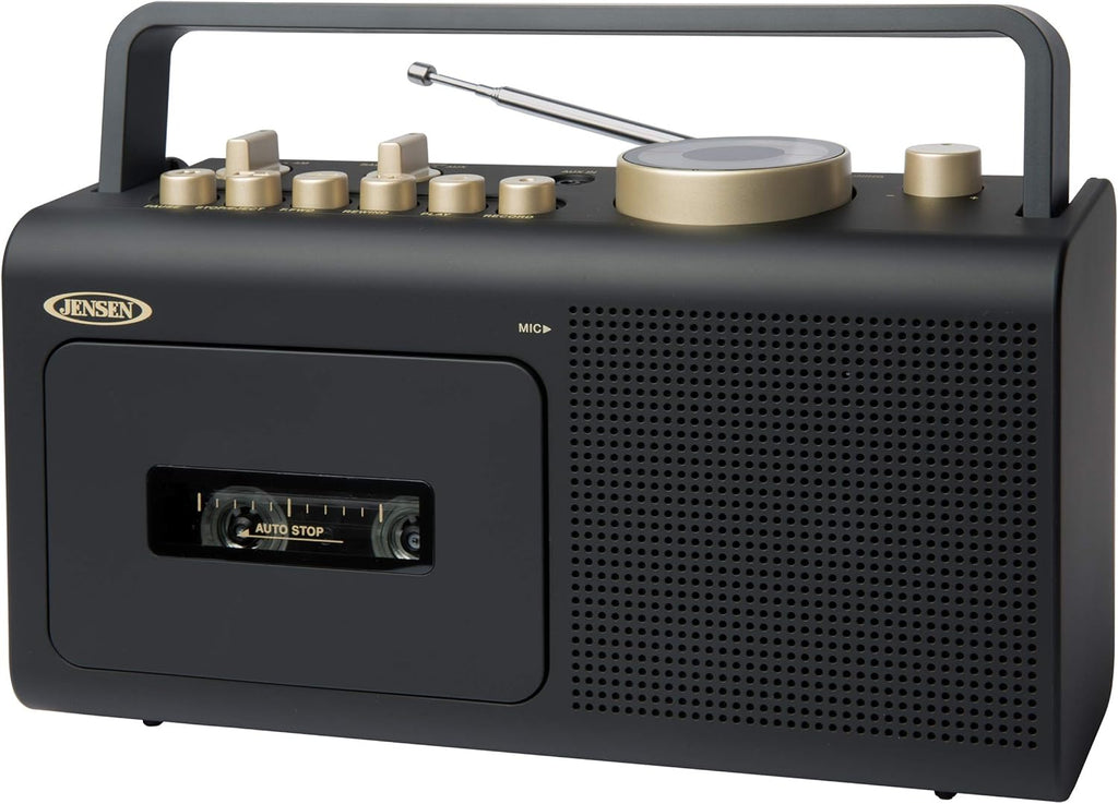 Portable Boombox AM/FM Radio & Tape Cassette Player with Aux Input & Built in Speakers X630070