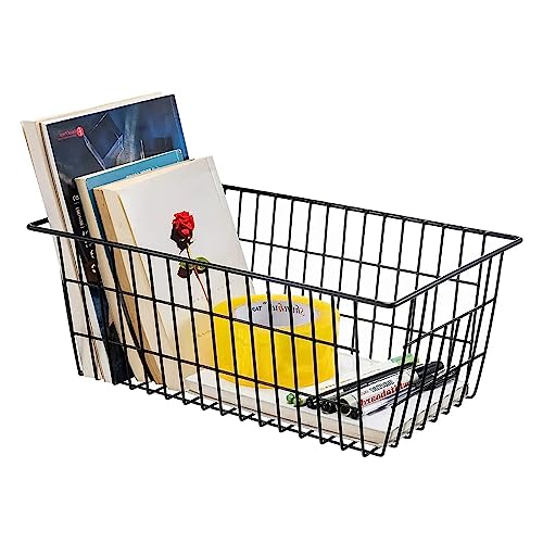White Wire Storage Baskets with Handles, Set of 6 F8309