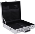 Aluminum Attache Case, 15 x 13 x 4.3 Inch Combination Lock Hard Laptop Case with Strap, Silver M22831