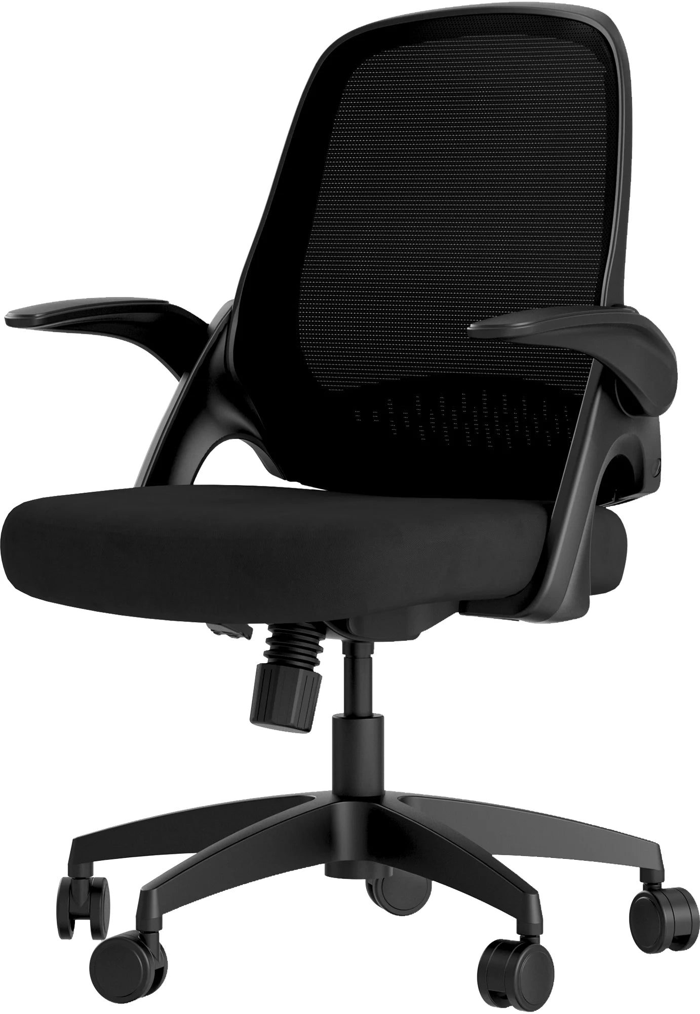 Black Swivel Desk Chair with Flip-up Arms and Adjustable Height X986