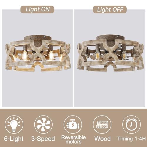 White Caged Ceiling Fan with Light D857270