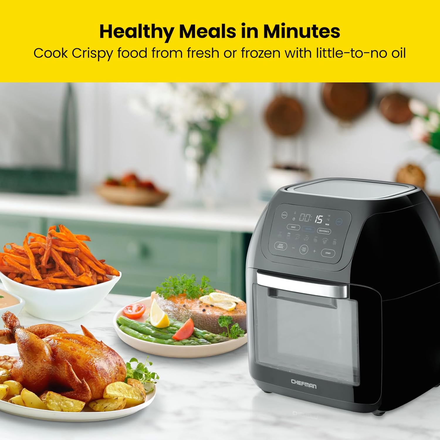 10L 3.6Qt Air Fryer with Rotisserie Dehydrator L7586