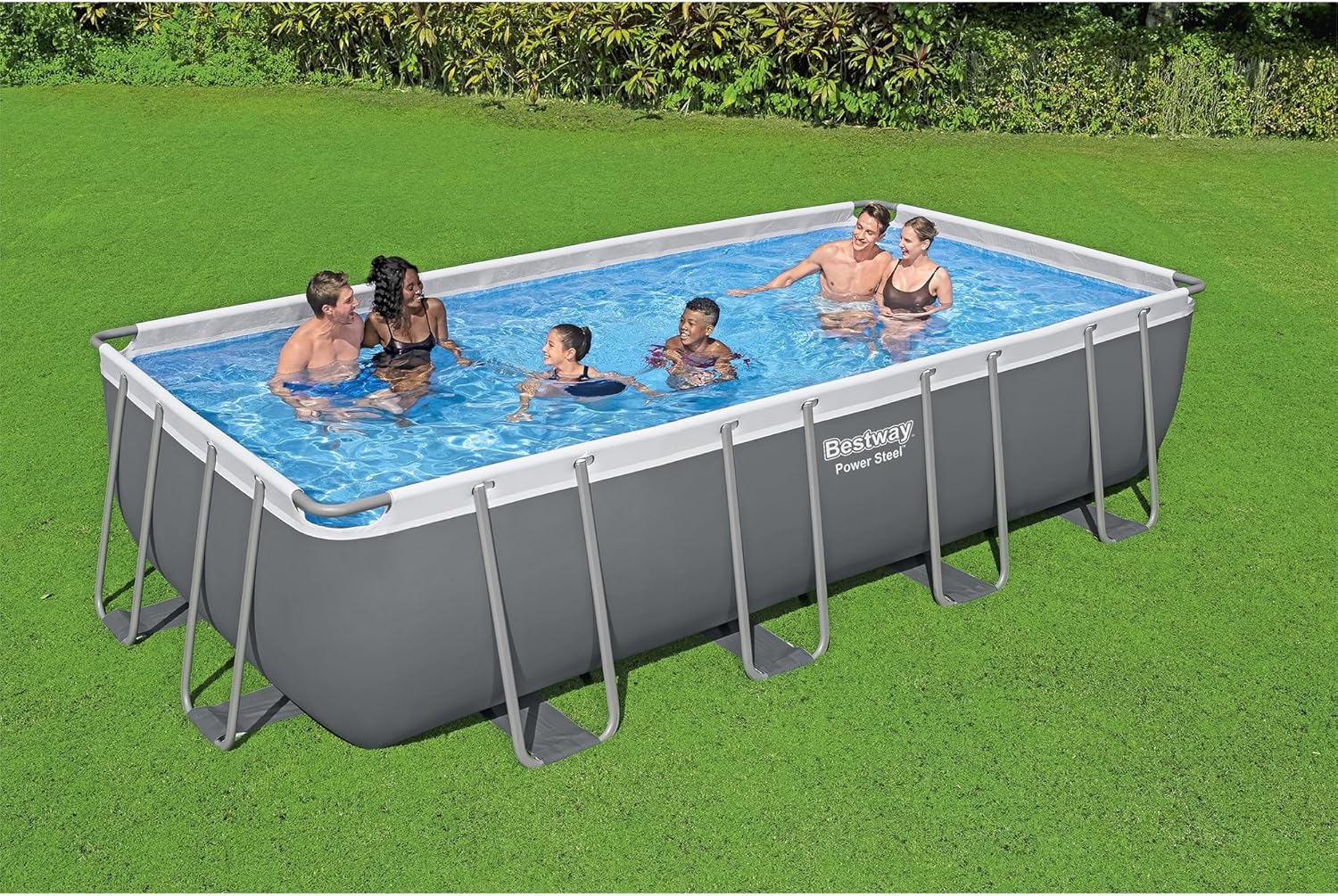 18' x 9' x 48" Rectangular Above Ground Swimming Pool Set with Sand Filter Pump O685