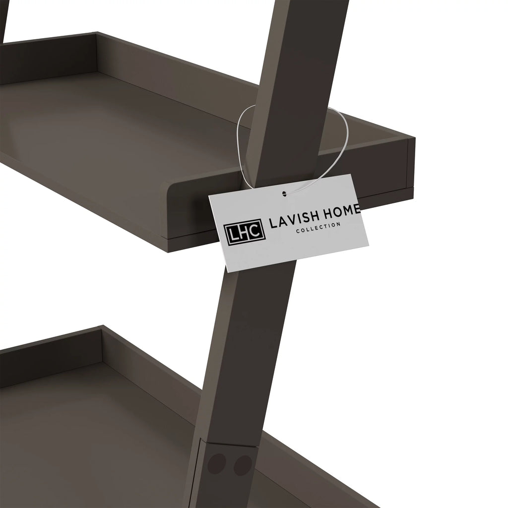 Slate Gray 5 Tier Leaning Bookshelf Z215384