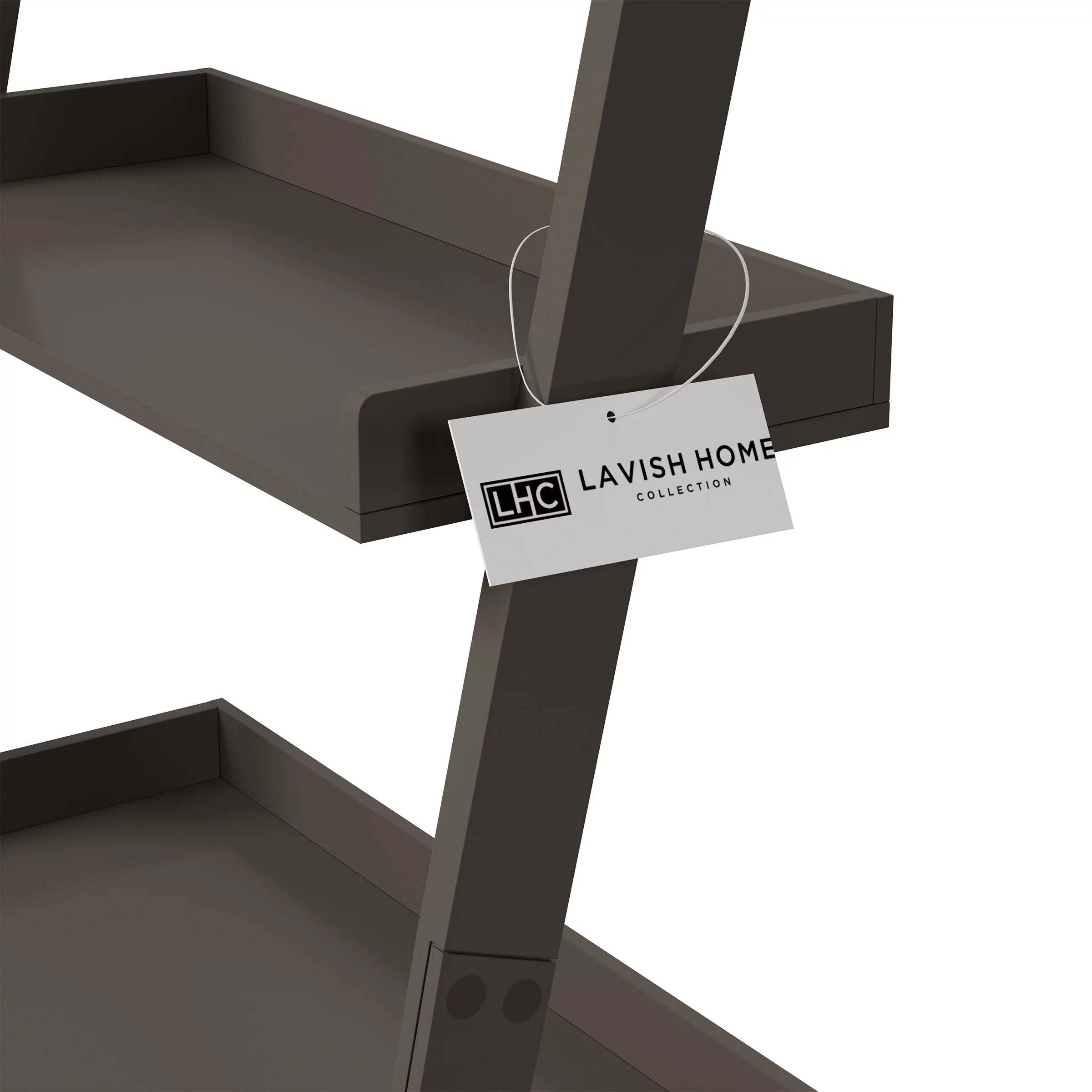 Slate Gray 5 Tier Leaning Bookshelf Z215384