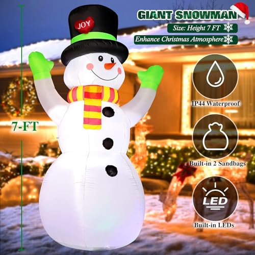 8 FT Christmas Inflatable Santa Claus with Gift Bag, Built-in LED Lights P9360