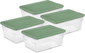 16 Quart Clear Plastic Storage Tote Bins with Opaque Lids (4 Pack) K97754