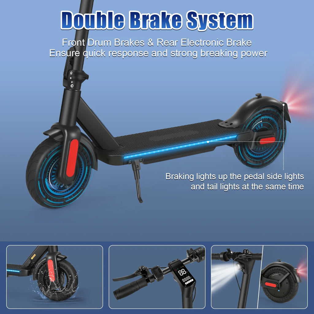500W Foldable Electric Scooter, 10" Wheels, 20 mph, 20 mile Range, Dual Brakes F377799