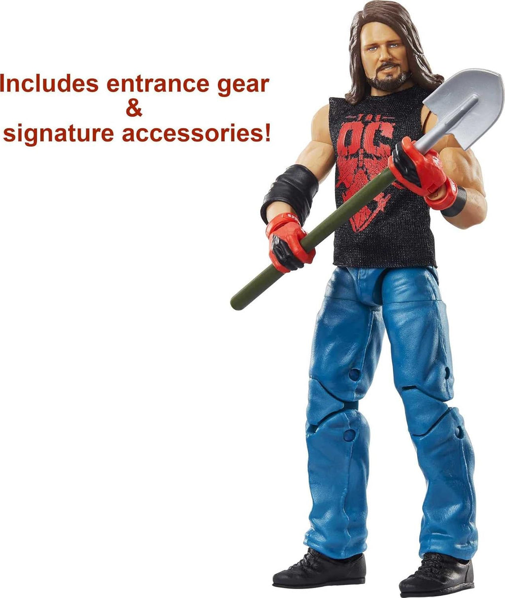 AJ Styles Action Figure with entrance shirt & Build-A-Figure Pieces, 6-in Posable Action Figure S497