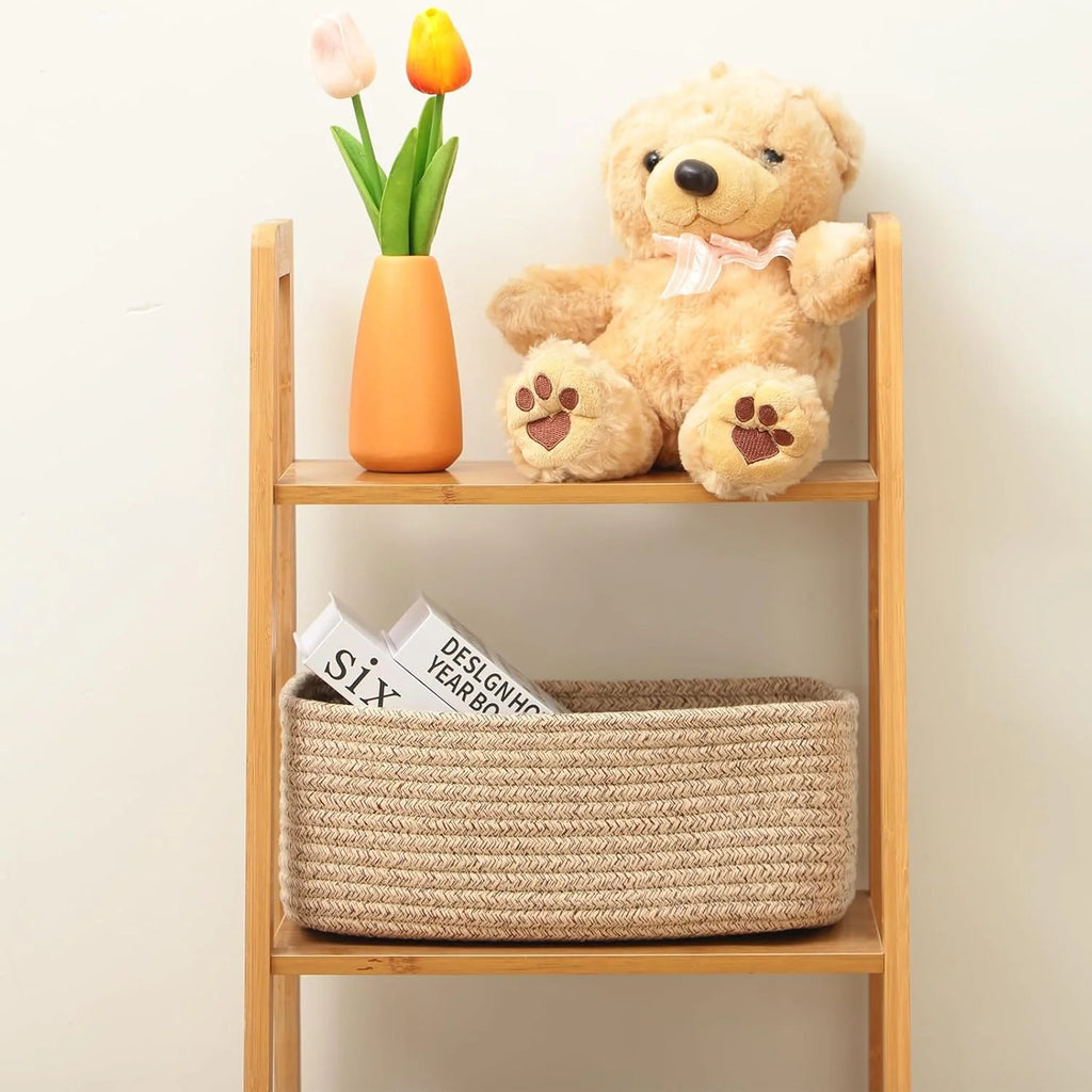 Small Storage Baskets, 3 Packs, 13x8.5x5.1”, Woven Rope R758