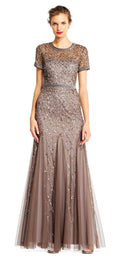 Cap Sleeve Beaded Gown X197