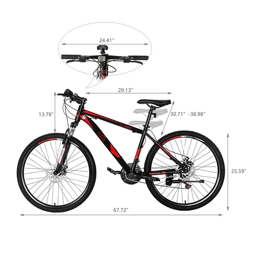 26 Inch 21 Speed Red Black Mountain Bike U96940