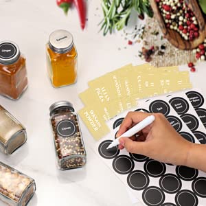 24 Pcs 4oz Glass Spice Jars with Airtight Metal Caps Q67358