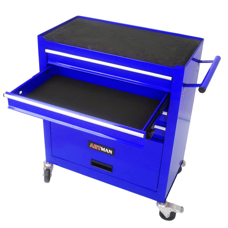 Orange Metal 4-Drawer Rolling Tool Cart H433