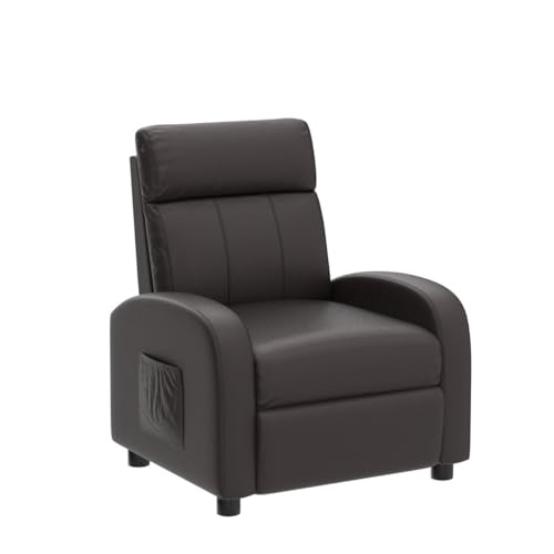 Adjustable PU Leather Kids Recliner with Side Pockets (Beige) R86420