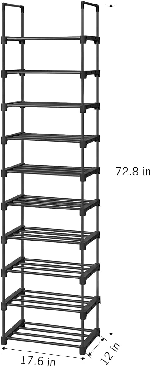 10 Tiers Tall Narrow Metal Shoe Rack L234126