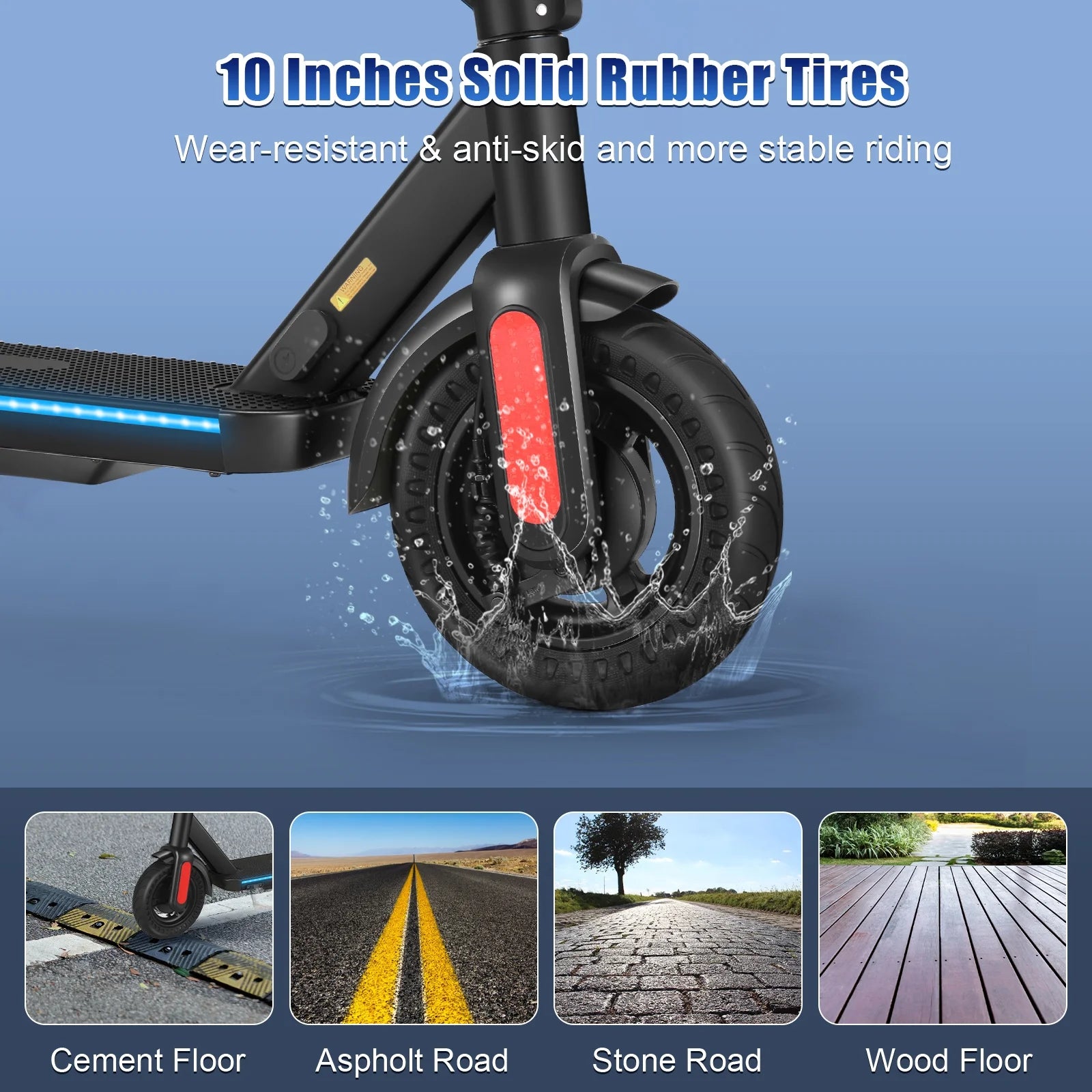 500W Foldable Electric Scooter, 10" Wheels, 20 mph, 20 mile Range, Dual Brakes F377799