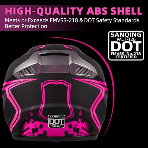 DOT Approved Full Face Motocross Helmet 4-Piece Set with Gloves Goggles Face Shield W837401