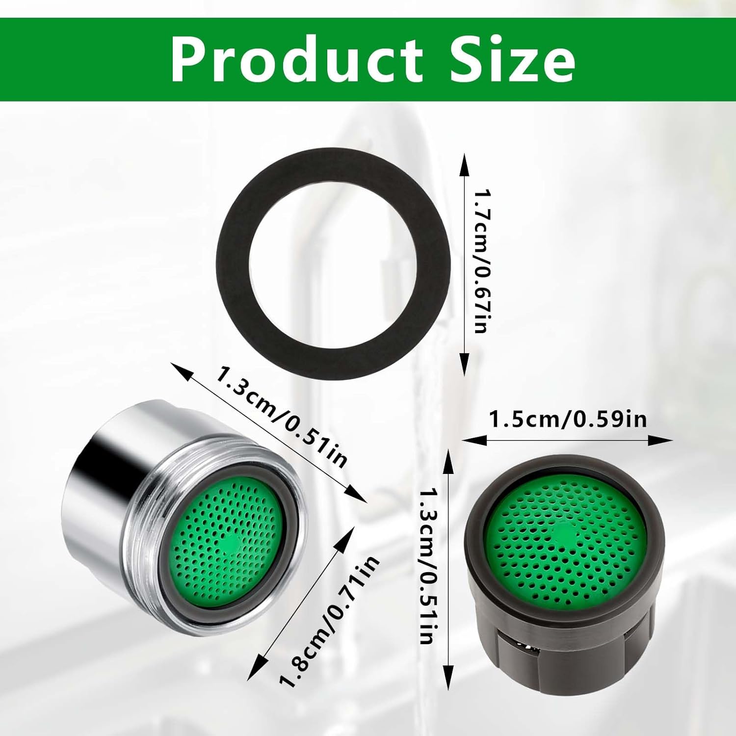 10 PCS Dual Thread Faucet Aerator with Gasket D59867